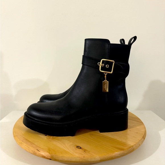Coach Lacey Leather Ankle Boots - Picture 1 of 8